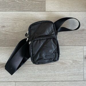 GANNI Mini Quilted Nylon Cross-Body Pouch
